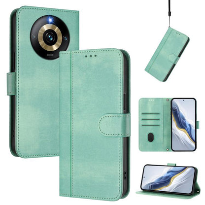 Line Splicing Buckle Retro Leather Phone Case, For Realme C67 4G / 12 Lite 4G Global, For Realme 12 Pro 5G / 12 Pro+ 5G Global, For Realme C53 4G Global / C51 4G, For Realme 11 5G Global / C67 5G India, For Realme 11 4G Global, For Realme GT5 240W / GT...
