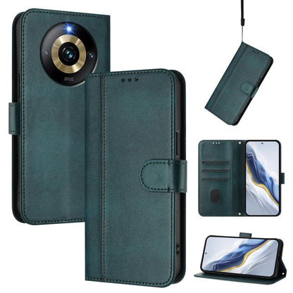 Line Splicing Buckle Retro Leather Phone Case, For Realme C67 4G / 12 Lite 4G Global, For Realme 12 Pro 5G / 12 Pro+ 5G Global, For Realme C53 4G Global / C51 4G, For Realme 11 5G Global / C67 5G India, For Realme 11 4G Global, For Realme GT5 240W / GT...