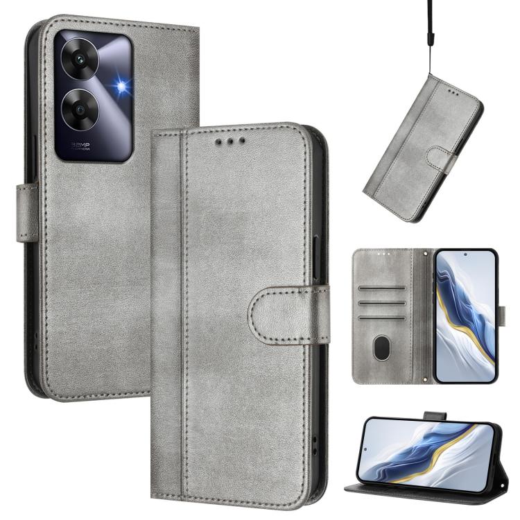 Line Splicing Buckle Retro Leather Phone Case, For Realme 14 Pro+ 5G, For Realme C75 4G / 14x 5G Global, For Realme GT 7 Pro / GT7 Pro Racing, For Realme C63 5G Global, For Realme 12 5G / 12x 5G / C65 5G Global, For Realme 13 4G / 12 4G / P1 5G Global ...