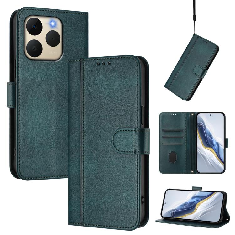 Line Splicing Buckle Retro Leather Phone Case, For Realme P4 Pro 5G, For Realme P4 5G, For Realme 15T 5G Global, For Realme 15 5G / 15 Pro 5G Global, For Realme C71 4G Global, For Realme V70 5G / C75 5G, For Realme Narzo 80 Pro / 14 Pro 5G India       ...