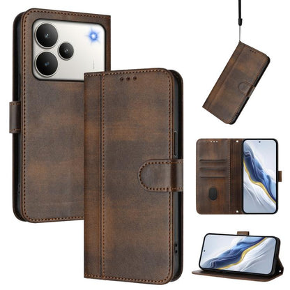 Line Splicing Buckle Retro Leather Phone Case, For Realme P4 Pro 5G, For Realme P4 5G, For Realme 15T 5G Global, For Realme 15 5G / 15 Pro 5G Global, For Realme C71 4G Global, For Realme V70 5G / C75 5G, For Realme Narzo 80 Pro / 14 Pro 5G India       ...