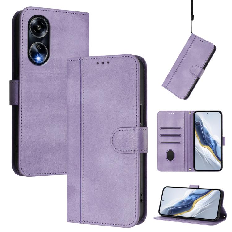 Line Splicing Buckle Retro Leather Phone Case, For OPPO Reno11 Pro 5G Global, For OPPO Find X7 Ultra, For OPPO A38 4G / A18 4G Global, For OPPO Reno9 A, For OPPO A58 4G Global, For OPPO Reno10 5G / Reno10 Pro Global, For OPPO A78 4G Global             ...