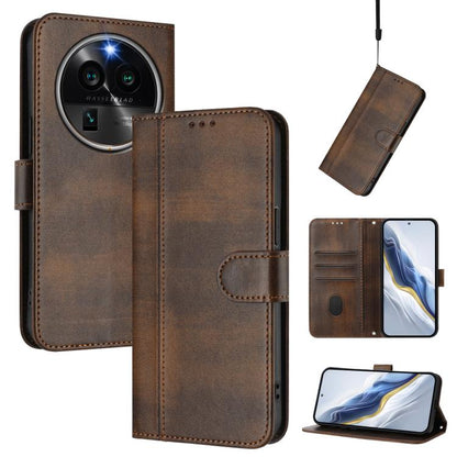 Line Splicing Buckle Retro Leather Phone Case, For OPPO Find X6 Pro 5G, For OPPO Find X6 5G, For OPPO A1 Pro 5G / Reno8 T 5G Global, For OPPO Reno8 4G / Reno7 4G Global, For OPPO A57 4G / A77 4G / A57s 4G Global, For OPPO Reno9 5G / Reno9 Pro 5G       ...