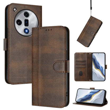 Line Splicing Buckle Retro Leather Phone Case, For OPPO Find X8 5G, For OPPO A3 Pro 5G Global / India / A80 5G EU, For OPPO Reno12 F 5G / 4G / F27 5G India, For OPPO K12x 5G Global, For OPPO Reno12 Pro 5G Global, For OPPO Reno12 5G Global              ...