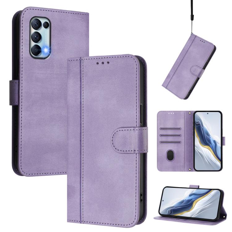 Line Splicing Buckle Retro Leather Phone Case, For OPPO A16e, For OPPO Find X5 Pro, For OPPO Find X5, For OPPO Reno7 5G Global / Find X5 Lite, For OPPO A56 5G / A55 5G / A54 4G, For OPPO A74 4G / F19 / A95 4G Global, For OPPO F19 Pro / Reno5 F         ...