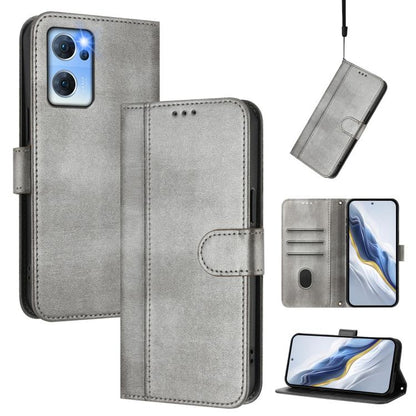 Line Splicing Buckle Retro Leather Phone Case, For OPPO A16e, For OPPO Find X5 Pro, For OPPO Find X5, For OPPO Reno7 5G Global / Find X5 Lite, For OPPO A56 5G / A55 5G / A54 4G, For OPPO A74 4G / F19 / A95 4G Global, For OPPO F19 Pro / Reno5 F         ...