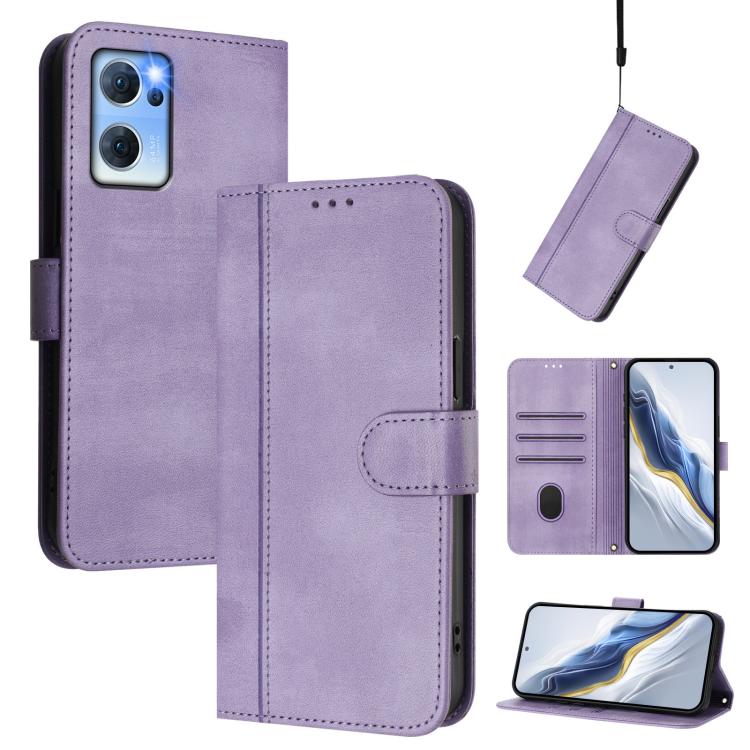 Line Splicing Buckle Retro Leather Phone Case, For OPPO A16e, For OPPO Find X5 Pro, For OPPO Find X5, For OPPO Reno7 5G Global / Find X5 Lite, For OPPO A56 5G / A55 5G / A54 4G, For OPPO A74 4G / F19 / A95 4G Global, For OPPO F19 Pro / Reno5 F         ...