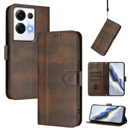 Line Splicing Buckle Retro Leather Phone Case, For OPPO Find X6 Pro 5G, For OPPO Find X6 5G, For OPPO A1 Pro 5G / Reno8 T 5G Global, For OPPO Reno8 4G / Reno7 4G Global, For OPPO A57 4G / A77 4G / A57s 4G Global, For OPPO Reno9 5G / Reno9 Pro 5G       ...