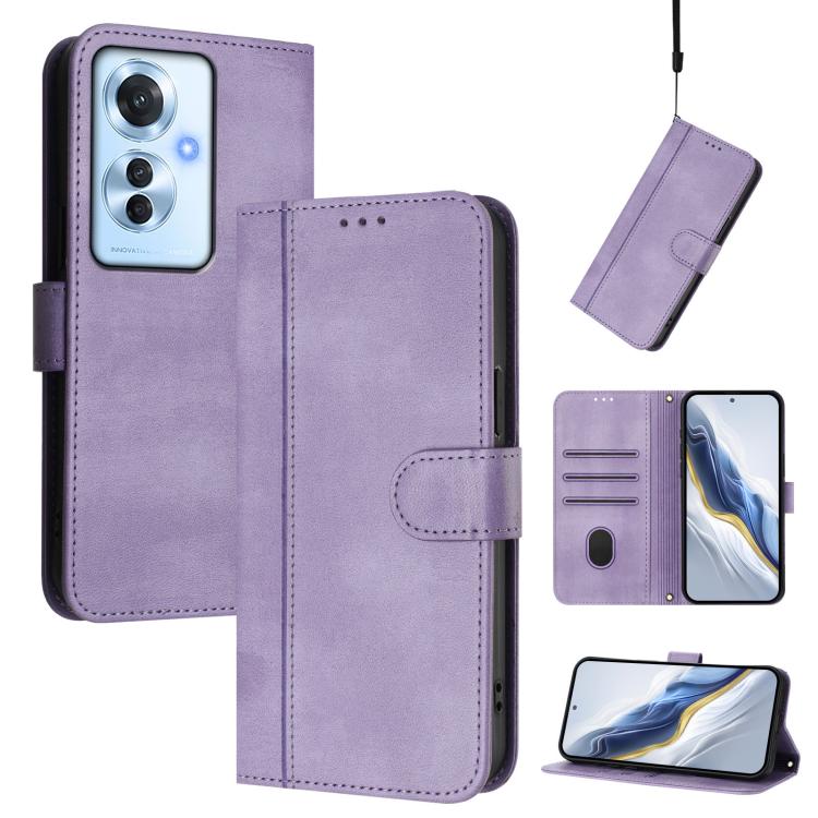 Line Splicing Buckle Retro Leather Phone Case, For OPPO Find X8 5G, For OPPO A3 Pro 5G Global / India / A80 5G EU, For OPPO Reno12 F 5G / 4G / F27 5G India, For OPPO K12x 5G Global, For OPPO Reno12 Pro 5G Global, For OPPO Reno12 5G Global              ...