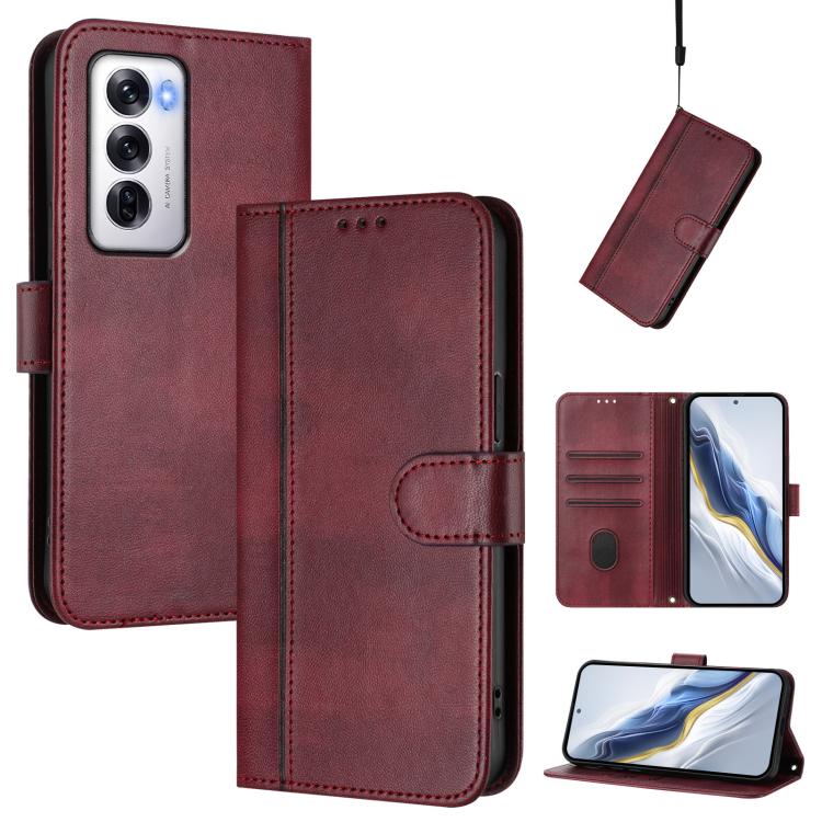 Line Splicing Buckle Retro Leather Phone Case, For OPPO Find X8 5G, For OPPO A3 Pro 5G Global / India / A80 5G EU, For OPPO Reno12 F 5G / 4G / F27 5G India, For OPPO K12x 5G Global, For OPPO Reno12 Pro 5G Global, For OPPO Reno12 5G Global              ...