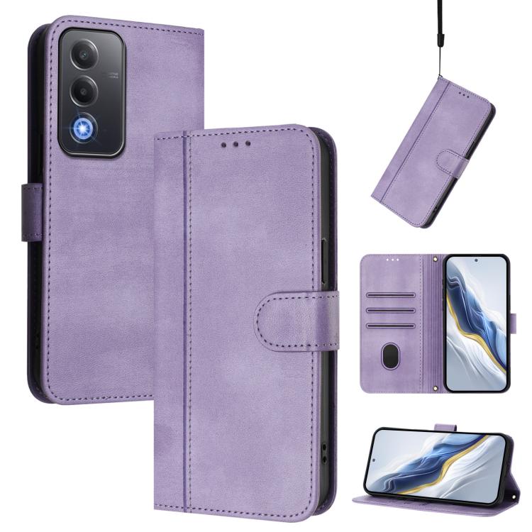 Line Splicing Buckle Retro Leather Phone Case, For OPPO A5 5G Global, For OPPO Reno14 Pro Global, For OPPO Reno14 Global, For OPPO Find X8s+ 5G, For OPPO Find X8s 5G, For OPPO Find X8 Ultra 5G, For OPPO F29 5G Global, For OPPO A5 Pro 5G Global         ...