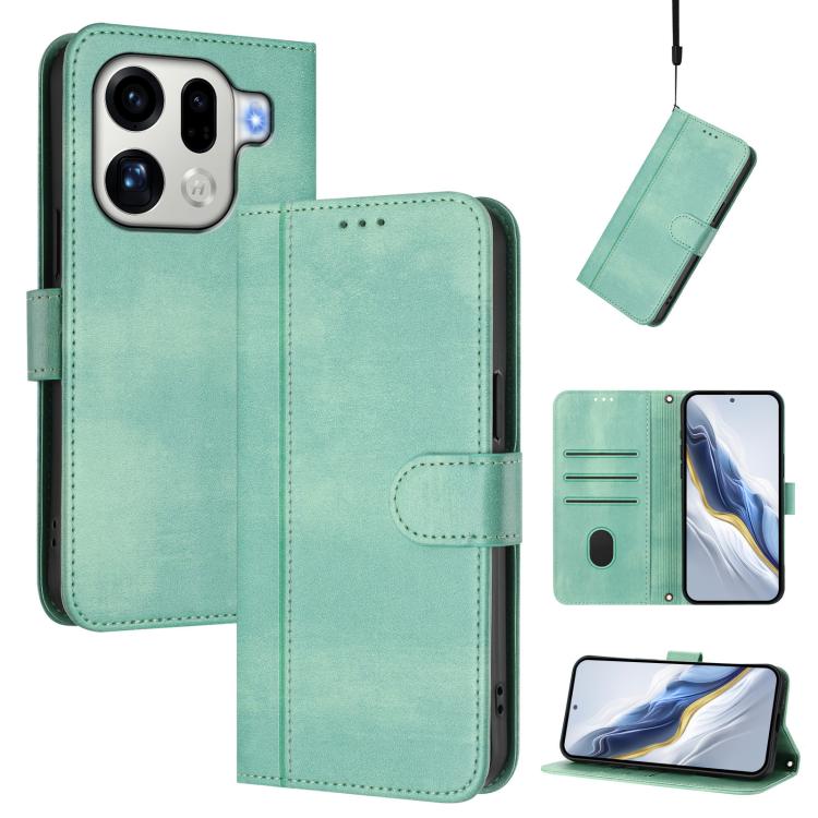Line Splicing Buckle Retro Leather Phone Case, For OPPO Reno13 F 5G Global / 4G India, For OPPO Reno16 F 5G / Reno16 FS 5G, For OPPO Reno16 5G / Reno16 Pro 5G Global, For OPPO Find X9s Pro, For OPPO Find X9 Ultra, For OPPO Find X9, For OPPO A6 GT 5G   ...