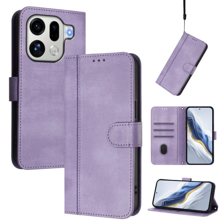 Line Splicing Buckle Retro Leather Phone Case, For OPPO Reno13 F 5G Global / 4G India, For OPPO Reno16 F 5G / Reno16 FS 5G, For OPPO Reno16 5G / Reno16 Pro 5G Global, For OPPO Find X9s Pro, For OPPO Find X9 Ultra, For OPPO Find X9, For OPPO A6 GT 5G   ...