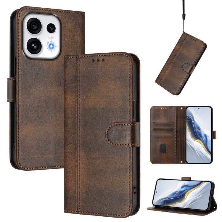 Line Splicing Buckle Retro Leather Phone Case, For OPPO Reno13 F 5G Global / 4G India, For OPPO Reno16 F 5G / Reno16 FS 5G, For OPPO Reno16 5G / Reno16 Pro 5G Global, For OPPO Find X9s Pro, For OPPO Find X9 Ultra, For OPPO Find X9, For OPPO A6 GT 5G   ...