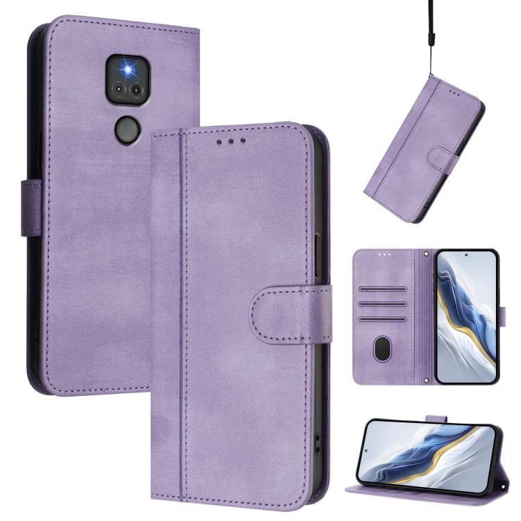 Line Splicing Buckle Retro Leather Phone Case, For Motorola Moto G Play 2021, For Motorola Moto G Stylus 5G 2021, For Motorola Moto G Stylus 4G 2021