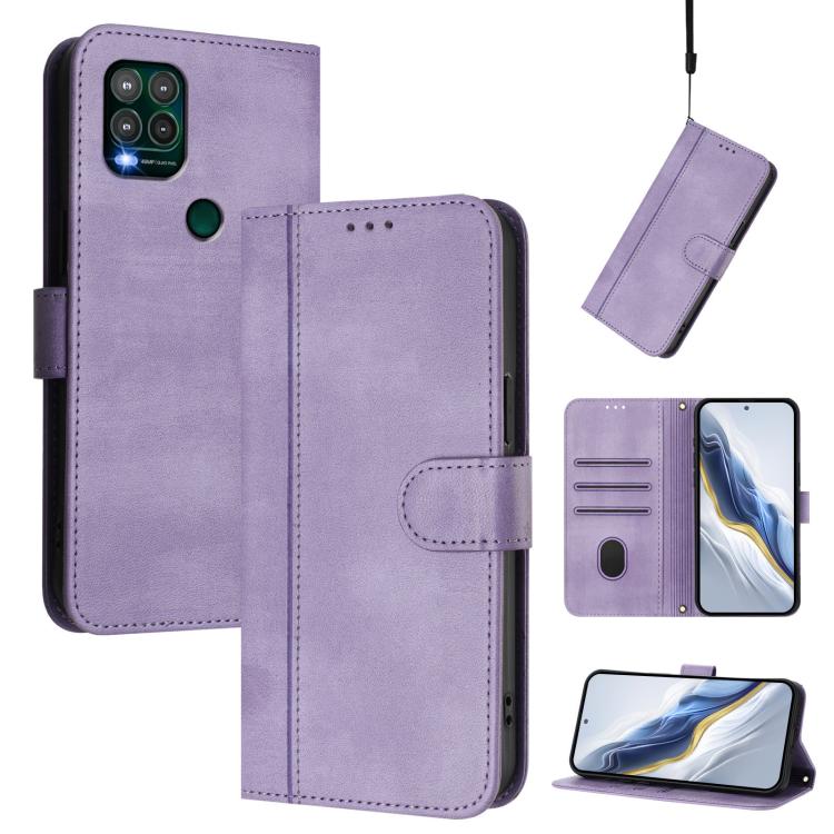 Line Splicing Buckle Retro Leather Phone Case, For Motorola Moto G Play 2021, For Motorola Moto G Stylus 5G 2021, For Motorola Moto G Stylus 4G 2021
