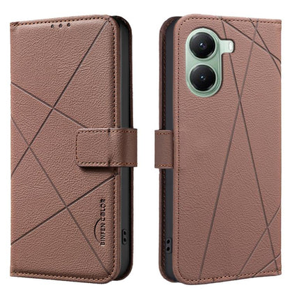 Geometric Pattern RFID Leather Phone Case, For Redmi 15 5G Global / 15 4G SEA 169.5mm, For Redmi Turbo 4 Pro, For Redmi Turbo 4, For Redmi 14C, For Redmi Note 14 5G, For Redmi Note 14 Pro 4G, For Redmi Note 14 4G 16.25mm                                ...