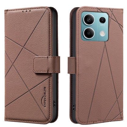 Geometric Pattern RFID Leather Phone Case, For Redmi 15 5G Global / 15 4G SEA 169.5mm, For Redmi Turbo 4 Pro, For Redmi Turbo 4, For Redmi 14C, For Redmi Note 14 5G, For Redmi Note 14 Pro 4G, For Redmi Note 14 4G 16.25mm                                ...