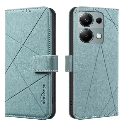 Geometric Pattern RFID Leather Phone Case, For Redmi 15 5G Global / 15 4G SEA 169.5mm, For Redmi Turbo 4 Pro, For Redmi Turbo 4, For Redmi 14C, For Redmi Note 14 5G, For Redmi Note 14 Pro 4G, For Redmi Note 14 4G 16.25mm                                ...