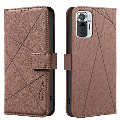 Geometric Pattern RFID Leather Phone Case, For Redmi Note 10 Pro Max / Note 10 Pro