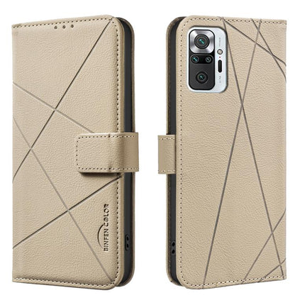 Geometric Pattern RFID Leather Phone Case, For Redmi Note 10 Pro Max / Note 10 Pro