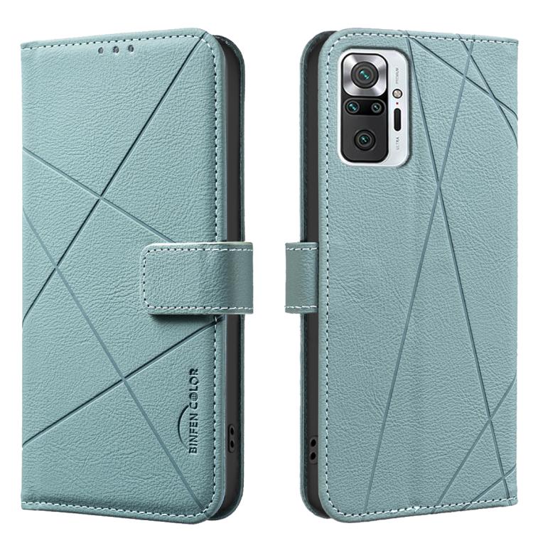 Geometric Pattern RFID Leather Phone Case, For Redmi Note 10 Pro Max / Note 10 Pro