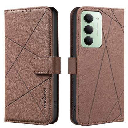 Geometric Pattern RFID Leather Phone Case, For Redmi 15 5G Global / 15 4G SEA 169.5mm, For Redmi Turbo 4 Pro, For Redmi Turbo 4, For Redmi 14C, For Redmi Note 14 5G, For Redmi Note 14 Pro 4G, For Redmi Note 14 4G 16.25mm                                ...