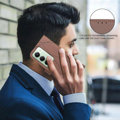 Geometric Pattern RFID Leather Phone Case, For Redmi 15 5G Global / 15 4G SEA 169.5mm, For Redmi Turbo 4 Pro, For Redmi Turbo 4, For Redmi 14C, For Redmi Note 14 5G, For Redmi Note 14 Pro 4G, For Redmi Note 14 4G 16.25mm                                ...