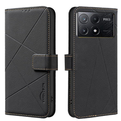 Geometric Pattern RFID Leather Phone Case, For Xiaomi 17T Pro 5G, For Xiaomi 17T 5G, For Xiaomi Poco M7 4G 169mm, For Xiaomi 15T Pro 5G, For Xiaomi 15T 5G, For Xiaomi Poco F7 5G Global, For Xiaomi Poco X7 Pro, For Xiaomi Poco C75                       ...