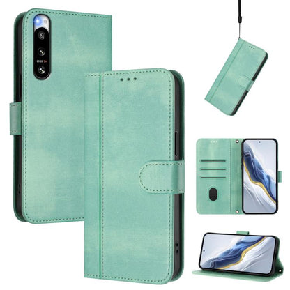 Line Splicing Buckle Retro Leather Phone Case, For Sony Xperia 1 VIII, For Sony Xperia 10 VII, For Sony Xperia 10 VI 2024, For Sony Xperia 1 VI 2024, For Sony Xperia 5 VI, For Sony Xperia 5 V, For Sony Xperia 1 V 2023, For Sony Xperia 10 V 2023        ...