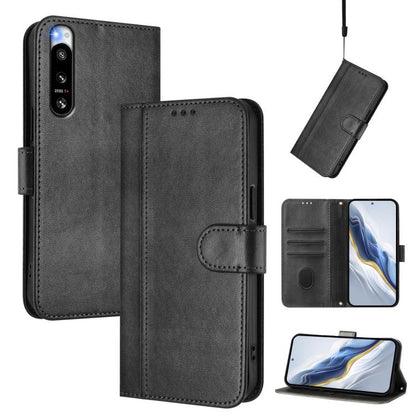 Line Splicing Buckle Retro Leather Phone Case, For Sony Xperia 1 VIII, For Sony Xperia 10 VII, For Sony Xperia 10 VI 2024, For Sony Xperia 1 VI 2024, For Sony Xperia 5 VI, For Sony Xperia 5 V, For Sony Xperia 1 V 2023, For Sony Xperia 10 V 2023        ...