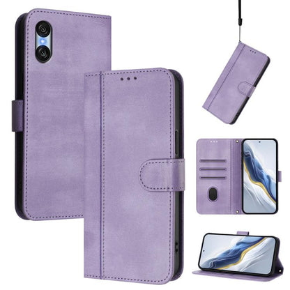 Line Splicing Buckle Retro Leather Phone Case, For Sony Xperia 1 VIII, For Sony Xperia 10 VII, For Sony Xperia 10 VI 2024, For Sony Xperia 1 VI 2024, For Sony Xperia 5 VI, For Sony Xperia 5 V, For Sony Xperia 1 V 2023, For Sony Xperia 10 V 2023        ...