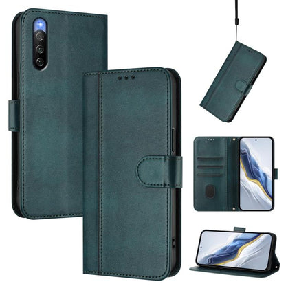 Line Splicing Buckle Retro Leather Phone Case, For Sony Xperia 1 VIII, For Sony Xperia 10 VII, For Sony Xperia 10 VI 2024, For Sony Xperia 1 VI 2024, For Sony Xperia 5 VI, For Sony Xperia 5 V, For Sony Xperia 1 V 2023, For Sony Xperia 10 V 2023        ...