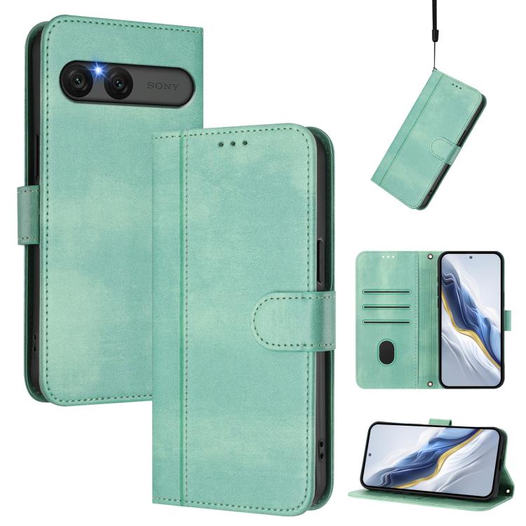Line Splicing Buckle Retro Leather Phone Case, For Sony Xperia 1 VIII, For Sony Xperia 10 VII, For Sony Xperia 10 VI 2024, For Sony Xperia 1 VI 2024, For Sony Xperia 5 VI, For Sony Xperia 5 V, For Sony Xperia 1 V 2023, For Sony Xperia 10 V 2023        ...