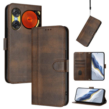 Line Splicing Buckle Retro Leather Phone Case, For ZTE nubia Neo 5 5G, For ZTE nubia Neo 5 GT 5G, For ZTE Optus X Value 5G, For ZTE Optus X Pro 2 5G, For ZTE nubia RedMagic 11 Air, For ZTE A75 Pro / Telstra T-Elite 5G, For ZTE Blade A76 4G             ...