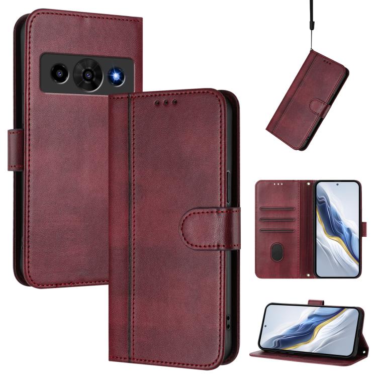 Line Splicing Buckle Retro Leather Phone Case, For ZTE nubia Neo 5 5G, For ZTE nubia Neo 5 GT 5G, For ZTE Optus X Value 5G, For ZTE Optus X Pro 2 5G, For ZTE nubia RedMagic 11 Air, For ZTE A75 Pro / Telstra T-Elite 5G, For ZTE Blade A76 4G             ...