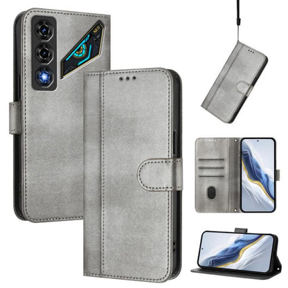 Line Splicing Buckle Retro Leather Phone Case, For ZTE nubia Neo 5 5G, For ZTE nubia Neo 5 GT 5G, For ZTE Optus X Value 5G, For ZTE Optus X Pro 2 5G, For ZTE nubia RedMagic 11 Air, For ZTE A75 Pro / Telstra T-Elite 5G, For ZTE Blade A76 4G             ...