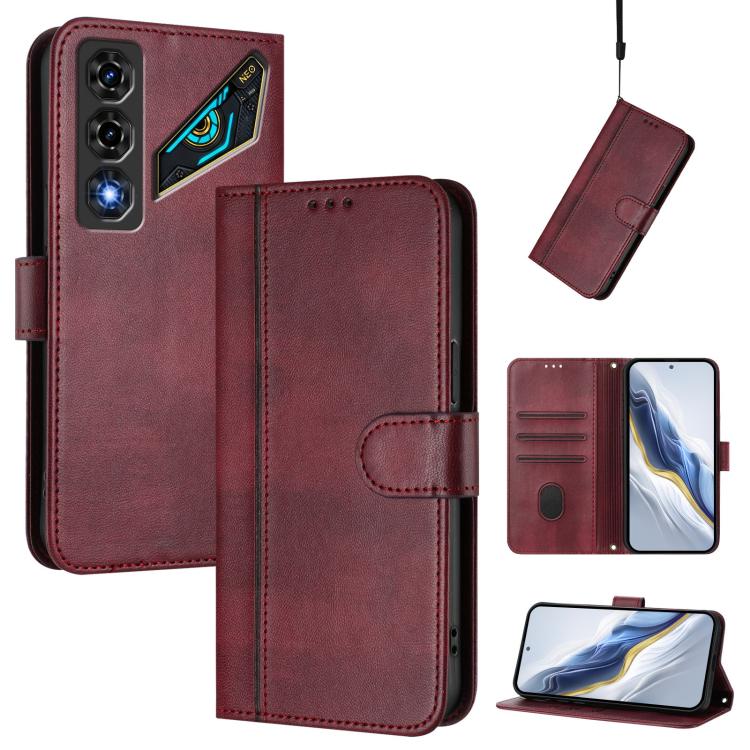 Line Splicing Buckle Retro Leather Phone Case, For ZTE nubia Neo 5 5G, For ZTE nubia Neo 5 GT 5G, For ZTE Optus X Value 5G, For ZTE Optus X Pro 2 5G, For ZTE nubia RedMagic 11 Air, For ZTE A75 Pro / Telstra T-Elite 5G, For ZTE Blade A76 4G             ...
