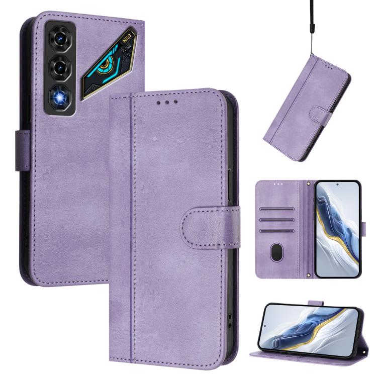 Line Splicing Buckle Retro Leather Phone Case, For ZTE nubia Neo 5 5G, For ZTE nubia Neo 5 GT 5G, For ZTE Optus X Value 5G, For ZTE Optus X Pro 2 5G, For ZTE nubia RedMagic 11 Air, For ZTE A75 Pro / Telstra T-Elite 5G, For ZTE Blade A76 4G             ...