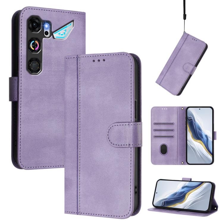 Line Splicing Buckle Retro Leather Phone Case, For ZTE nubia Neo 5 5G, For ZTE nubia Neo 5 GT 5G, For ZTE Optus X Value 5G, For ZTE Optus X Pro 2 5G, For ZTE nubia RedMagic 11 Air, For ZTE A75 Pro / Telstra T-Elite 5G, For ZTE Blade A76 4G             ...