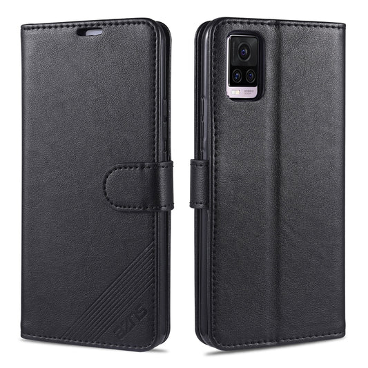 Black flip leather phone case with card slots and holder, horizontal cover