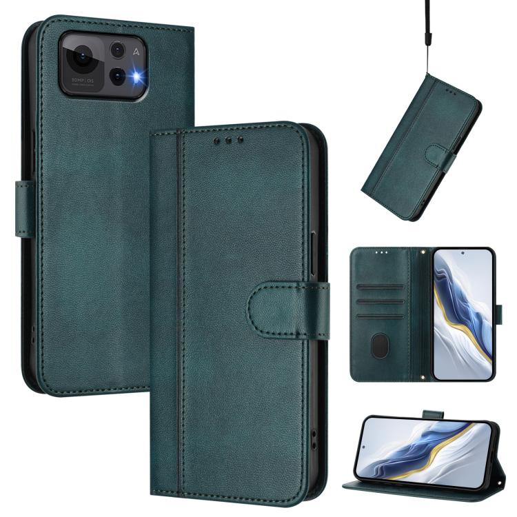 Line Splicing Buckle Retro Leather Phone Case, For ASUS Zenfone 12 Ultra, For ASUS ROG Phone 9 / 9 Pro, For ASUS Zenfone 11 Ultra, For ASUS ROG Phone 8 / 8 Pro
