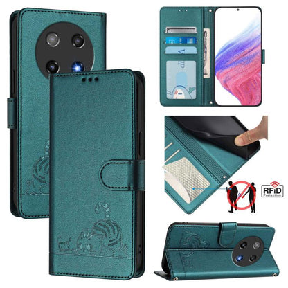 Cat Rat Embossed Pattern RFID Leather Phone Case with Lanyard, For Coolpad X100, For Coolpad Cool 40i, For Coolpad C16
