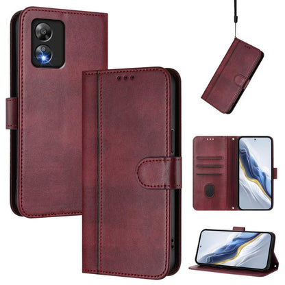 Line Splicing Buckle Retro Leather Phone Case, For Boost Mobile Summit 5G 2024, For Boost Mobile Celero 5G+ 2024 / 3+ 5G, For Boost Mobile Celero 5G 2024 / 3 5G, For Boost Mobile Celero 5G SC / SN339D