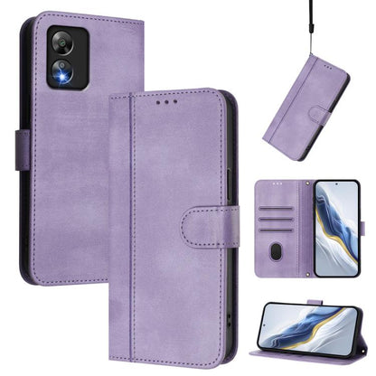 Line Splicing Buckle Retro Leather Phone Case, For Boost Mobile Summit 5G 2024, For Boost Mobile Celero 5G+ 2024 / 3+ 5G, For Boost Mobile Celero 5G 2024 / 3 5G, For Boost Mobile Celero 5G SC / SN339D