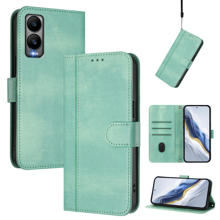 Line Splicing Buckle Retro Leather Phone Case, For Cricket Icon Plus 2026 / Icon 7 5G, For Cricket Magic 2 5G / AT&T Propel 2 5G, For Cricket Debut S3, For Cricket Icon 6 / AT&T Verge, For Cricket Outlast 5G 2024
