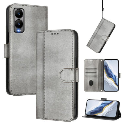 Line Splicing Buckle Retro Leather Phone Case, For Cricket Icon Plus 2026 / Icon 7 5G, For Cricket Magic 2 5G / AT&T Propel 2 5G, For Cricket Debut S3, For Cricket Icon 6 / AT&T Verge, For Cricket Outlast 5G 2024