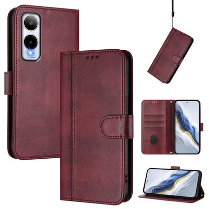 Line Splicing Buckle Retro Leather Phone Case, For Cricket Icon Plus 2026 / Icon 7 5G, For Cricket Magic 2 5G / AT&T Propel 2 5G, For Cricket Debut S3, For Cricket Icon 6 / AT&T Verge, For Cricket Outlast 5G 2024
