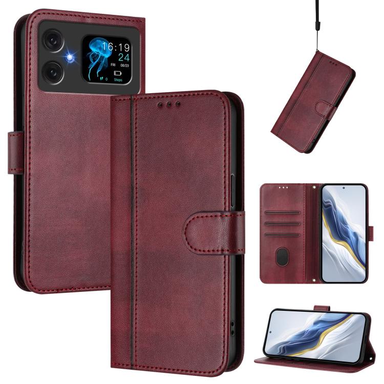 Line Splicing Buckle Retro Leather Phone Case, For Cubot A40, For Cubot P90, For Cubot A30, For Cubot A20, For Cubot Max 5, For Cubot A10, For Cubot Note 40, For Cubot P50