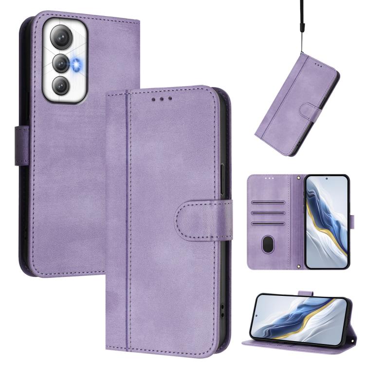 Line Splicing Buckle Retro Leather Phone Case, For Cubot A40, For Cubot P90, For Cubot A30, For Cubot A20, For Cubot Max 5, For Cubot A10, For Cubot Note 40, For Cubot P50